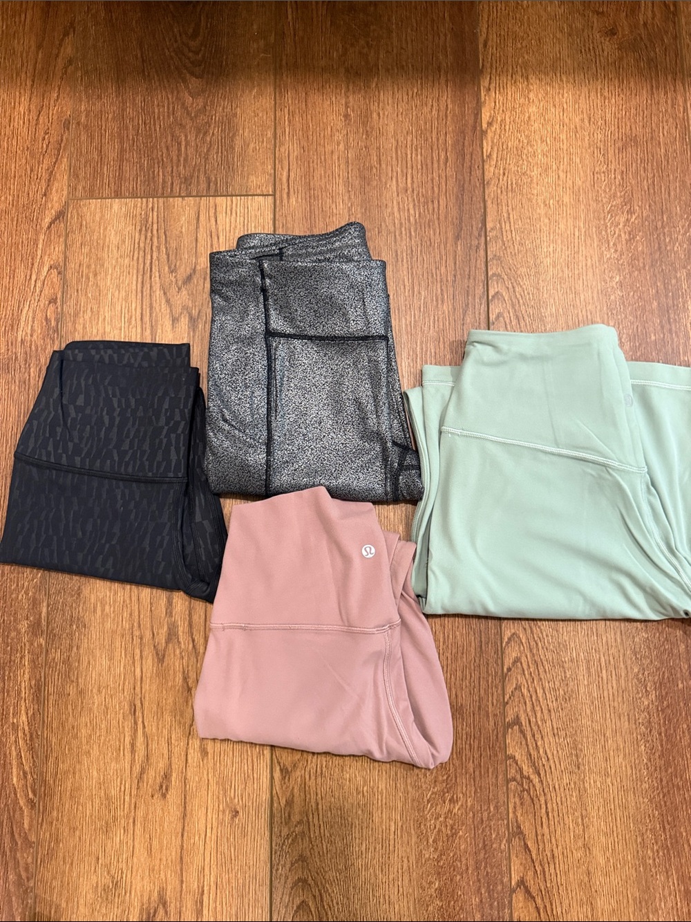 lululemon athletica Legging Bundle in Black, Silver, Pink, and Mint size 6